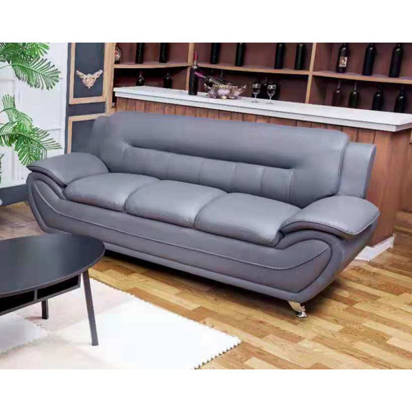 Orren Ellis Mulvey 80'' Faux Leather Pillow Top Arm Sofa & Reviews